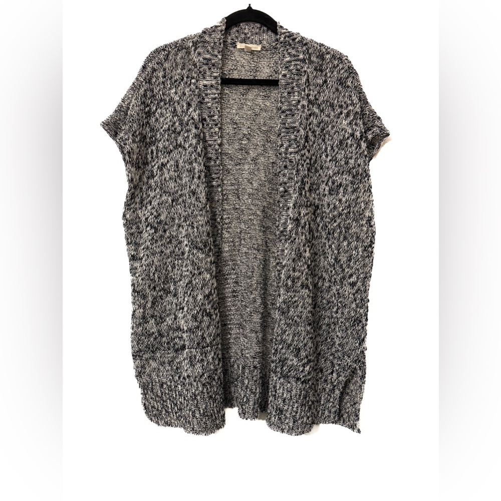 Eileen Fisher Organic Melange Linen Grain Twist Open Front Cardigan Size large - Picture 2 of 5